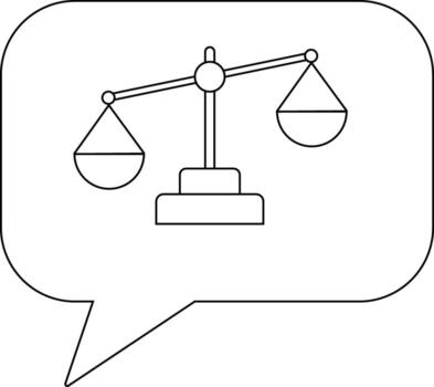 chat icon and weighing scale icon with white background vector