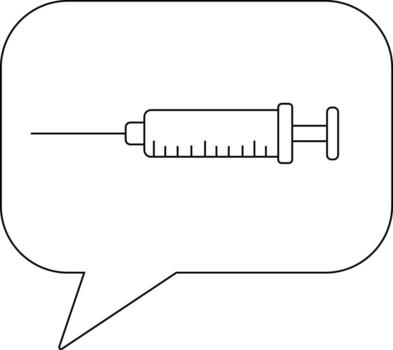 chat icon and injection icon with white background vector