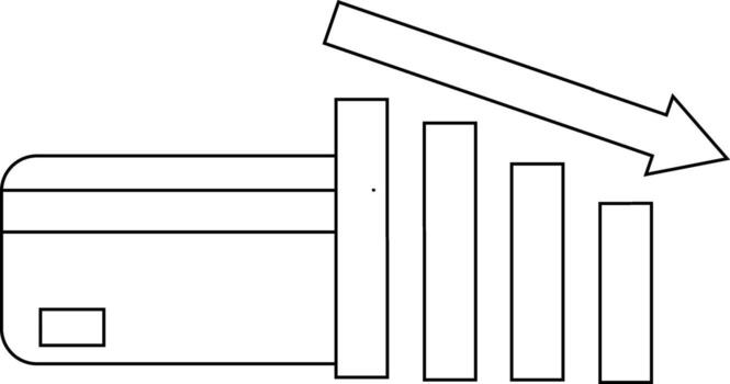 down graph icon and ATM card icon with white background vector