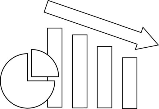drop down chart icon and pie chart icon with white background vector