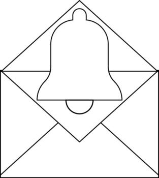 bell icon and open message icon with white background vector