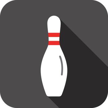 Bowling pin graphic with a modern design and shadow effect on a dark background vector