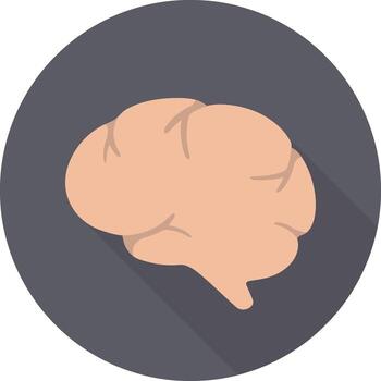 Visual representation of a human brain highlighting cognitive functions on a simple background vector