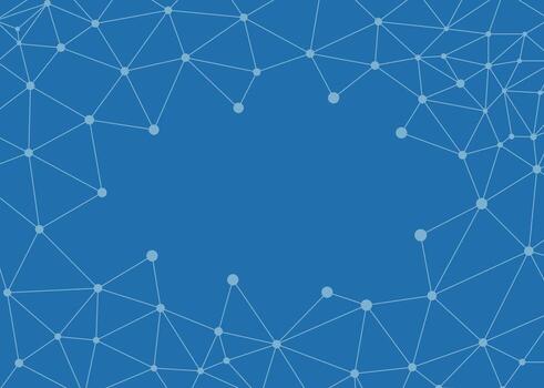 resumen red diseño en azul presentando interconectado nodos en un sólido antecedentes vector