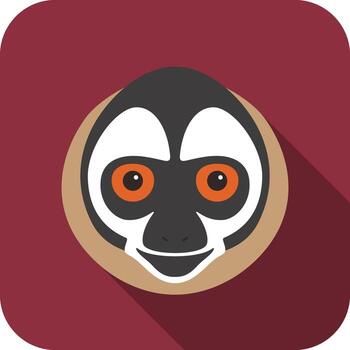 creativo ilustración de un mono cara con vibrante colores y sencillo diseño elementos vector