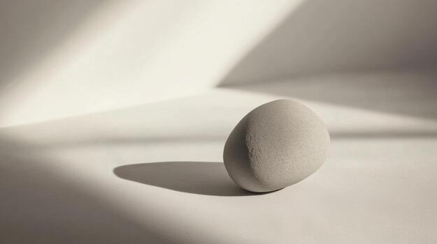 un Roca huevo sentado en un blanco superficie foto