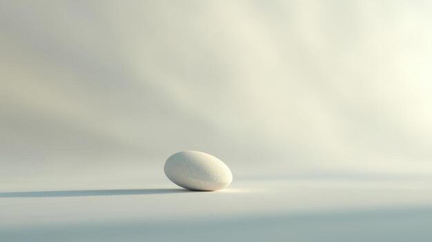 An egg sitting on a white surface photo
