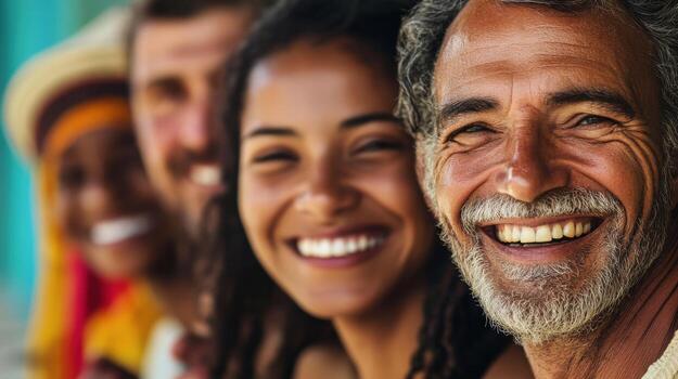 A group of people smiling and laughing together photo