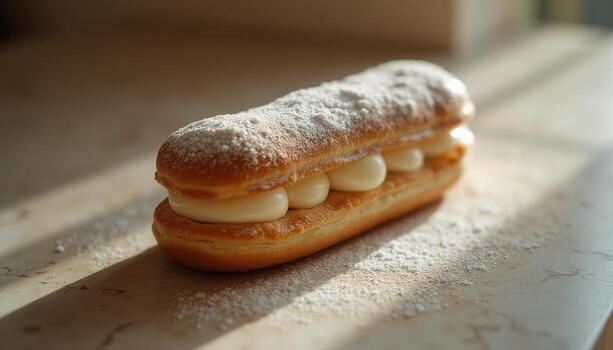un Pastelería con en polvo azúcar en eso foto