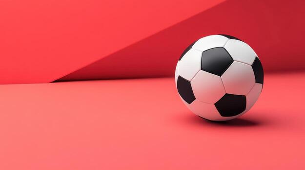 A soccer ball on a red background photo