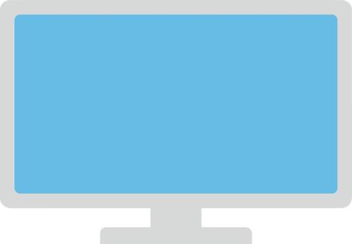 Minimalist Flat Design Computer Monitor Display Screen Gadget Icon vector