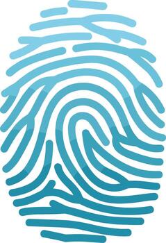 Simple Gradient Blue Fingerprint Identity Information Security Abstract Illustration vector