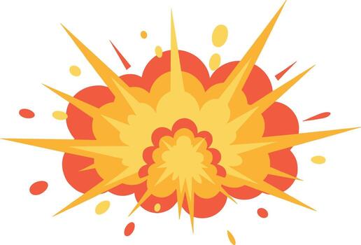 Cartoon Flat Explosion Burst Effect Shape Design Decoration Element vector