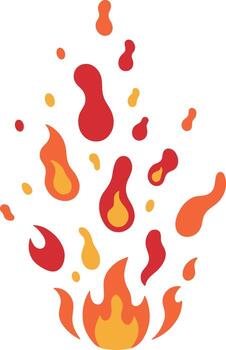 Flat Design Abstract Fire Flames Decoration Isolated Design Element vector