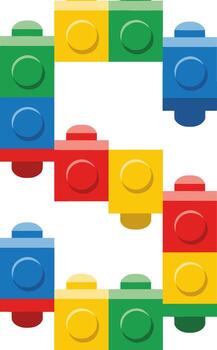 Flat Colorful Building Block Construction Element Toy Illustration vector