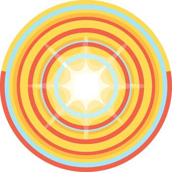 Flat Style Decorative Sun Circle Geometric Pattern Background Illustration vector