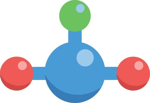 Flat Design Colorful Molecule Structure Model Diagram Element Design Icon vector
