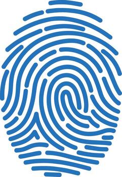 Modern Line Art Fingerprint Detail Identification Security Access Graphic Element vector