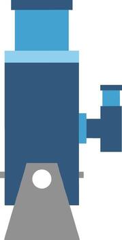 minimalista plano diseño telescopio astronomía herramienta para Ciencias exploración y descubrimiento vector