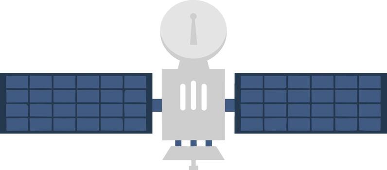 Simple Flat Design Artificial Satellite in Space Exploration Illustration vector