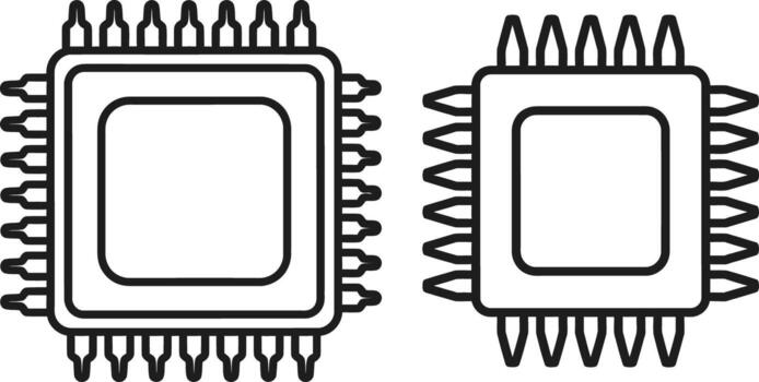 dos aislado contorno computadora papas fritas diferente en alfiler diseño para tecnología diagramas vector