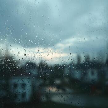 A Window View Of The Sky During A Day Of Rain photo