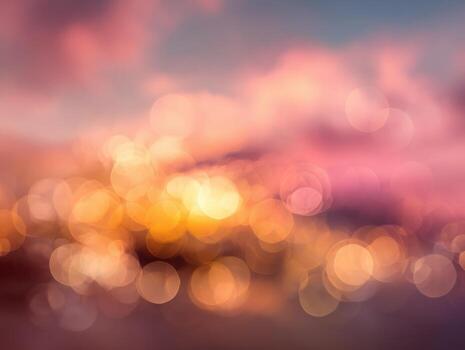 The Abstract Blurry Bokeh Of A Sunset Sky photo