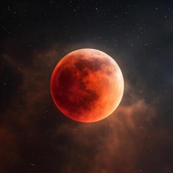 A Lunar Eclipse Featuring An Ominous Red Moon photo