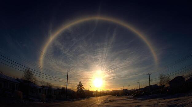 A Broad Halo Known As A Parhelic Circle In The Sky photo