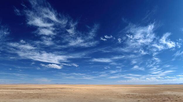 A Huge Blue Sky Dominating A Wide Open Desert photo