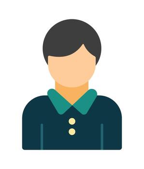 Faceless male user avatar icon in a simple flat design. Anonymous person graphic for a social media profile picture. vector