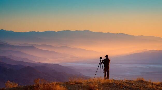 Capturing The Desert Sunrise From The Perspective Of The Observer photo