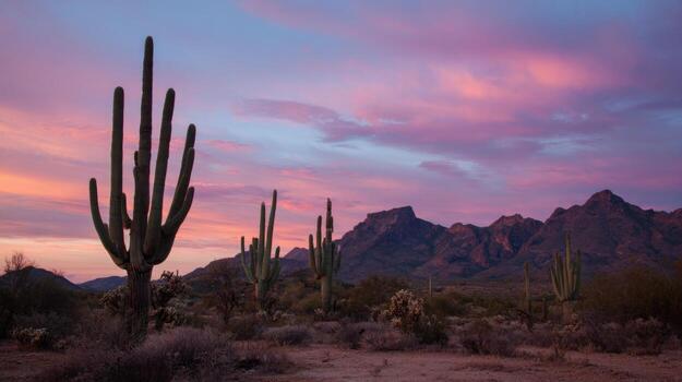 Experiencing A Serene Sunset At Organ Pipe Cactus Monument photo