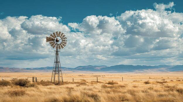 An Old Style Western Windmill Called The Prairie Sentinel photo