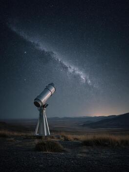 A Desert Location For Stargazing With A Telescope photo