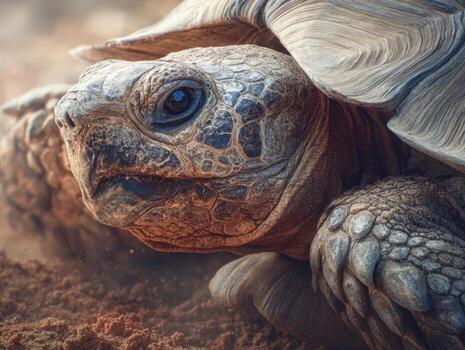 A Photographic Portrait Of A Desert Tortoise Known As The Ancient Traveler photo