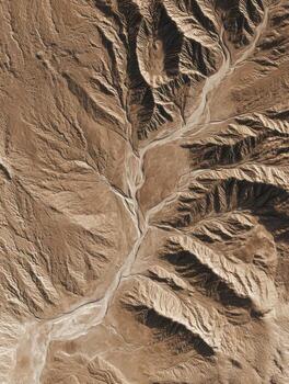 An Abstract Aerial Photograph Of A Desert Arroyo System photo
