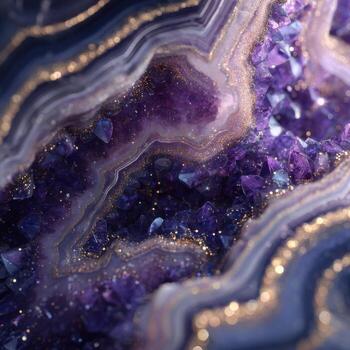 The Amethyst Geodes Sparkling Crystalline Heart photo