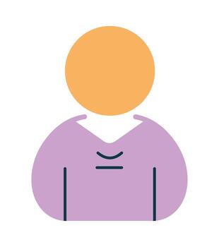 Simple and colorful character avatar for a user account. Minimalist flat design person symbol isolated on white background. vector