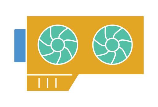 estilizado tarjeta hardware, un símbolo para ordenador personal juego de azar y alto rendimiento informática. vector