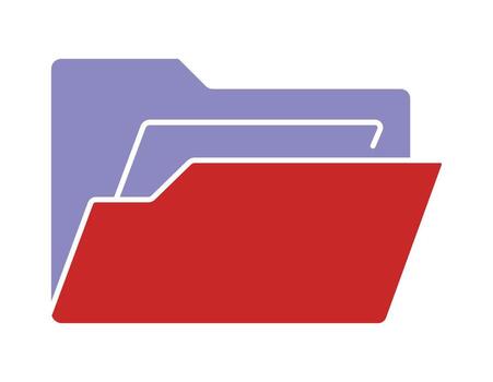 Modern open folder icon with a simple flat design. Graphic symbol for file management, data storage, and document organization. vector