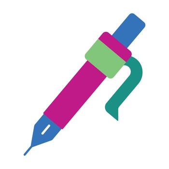 Creative Writing and Art Tool Symbol. A modern fountain pen graphic for signing documents, calligraphy, and design projects. vector