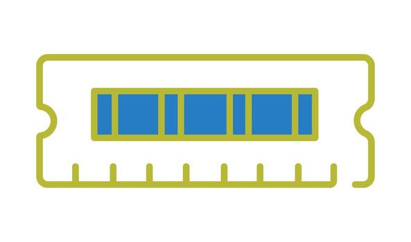 Modern line art icon of a computer RAM stick. Random access memory module graphic for technology and hardware concepts. vector