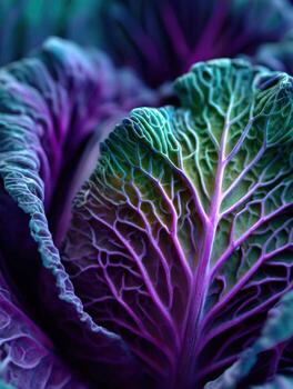 A Close Up Abstract View Of A Red Cabbage Leaf photo