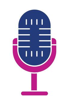 Retro Studio Microphone Icon for Podcasting and Broadcasting. A flat graphic for audio recording, interviews, and radio shows. vector