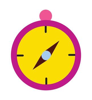 Navigation and Guidance Symbol. A bright and simple compass illustration representing journey, discovery, and finding your way. vector