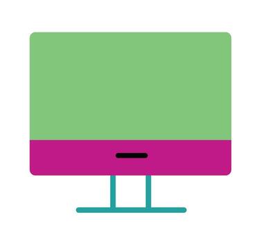 Vibrant computer monitor or all-in-one PC illustration in a simple flat style. A colorful screen symbol for office, digital media, and modern workstation themes. vector