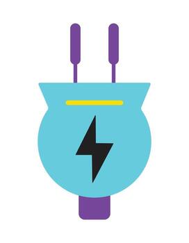 Modern Power Connection Symbol. A simple graphic of an electrical plug for electricity, charging stations, and tech concepts. vector