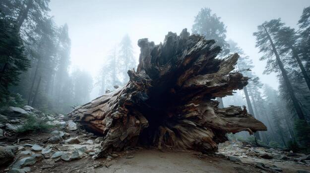 The Giant Roots of a Toppled Ancient Sequoia Tree photo
