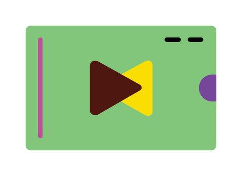 Abstract media player icon in a vibrant, colorful flat design. A modern symbol for streaming, multimedia apps, and creative UI. vector